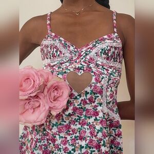 🎉 HP 🥳 💐 For Love and Lemons Heart Bloom Slip Dress 💐
